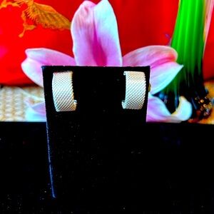 ESPO  Joseph Esposito 925 mesh weave  hoop earrings.